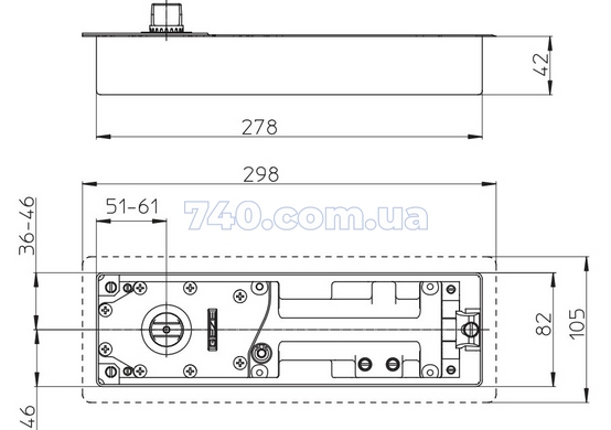 Підлоговий дотягувач Geze TS 500 NV EN 1/2/3/4 до 100 кг з фіксацією 90° з кришкою (104028 + 102127) 45-406 фото
