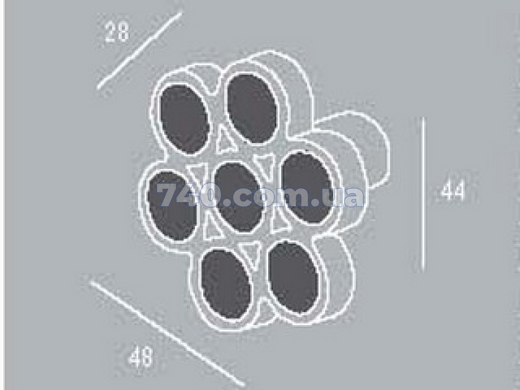 Ручка PAMAR хром полірований з прозорими кристалами Swarovski, 44*48мм 42408 фото