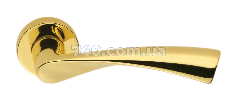 Дверная ручка Colombo Design Flessa (50 мм розета) полированная латунь, золото 40-0008792 фото