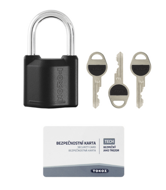 Замок висячий Tokoz Omega_50 3key Tktech NR_shackle 40,5мм 8мм box 44-8353 фото