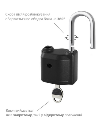 Замок висячий Tokoz Omega_50 3key Tktech NR_shackle 40,5мм 8мм box 44-8353 фото
