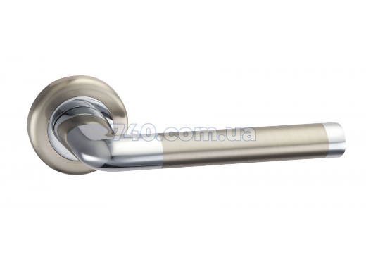 Дверная ручка LINDE А-1209 матовый никель/полированный хром 40-001209 фото