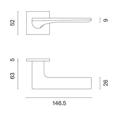 Дверная ручка APRILE Iris Q 5S AS графит (на розете super slim) 45-691 фото