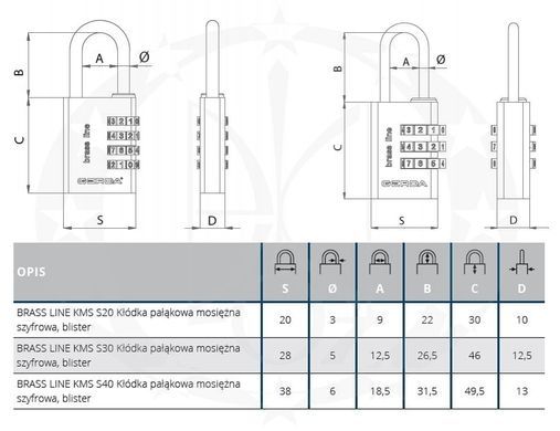 Замок навесной GERDA KMS3045 S-30 кодовый 44-10674 фото