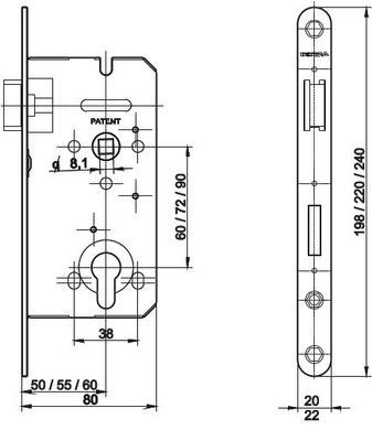 Механизм GERDA ZW100 72/55 PZ цинкованный белый 44-10764 фото