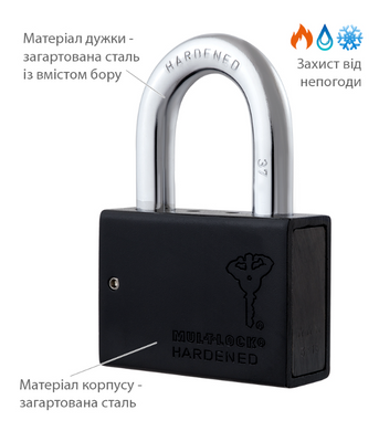 Замок висячий MUL-T-LOCK M13/C1 MTL400 2865 2KEY DND3D_PURPLE_INS R_shackle 37мм 12,7мм 50-997 фото