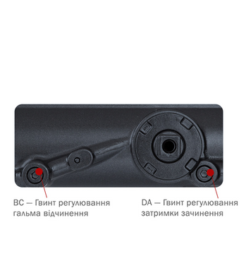Доводчик накладной RYOBI 4550 D-4550 GREY_ANTHRACITE BC/DA UNIV_ARM EN_2-7+ до_200кг 1400мм FIRE 49-3510 фото