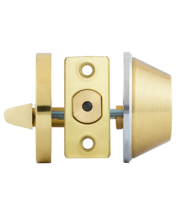 Замок врізний MUL-T-LOCK 1-WAY DEAD_BOLT DBM UNIV SHINY_BRASS BS60мм MTL400 3KEY DND3D_PURPLE_INS 2865 SP 50-1191 фото