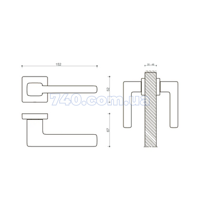 Дверная ручка SYSTEM ZETTA хром полированный 40-4088335 фото