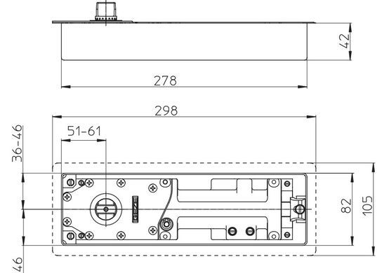 Підлоговий дотягувач Geze TS 500 NV EN3 до 100 кг з фіксацією 90&deg; з кришкою (104047 + 102127) 45-408 фото