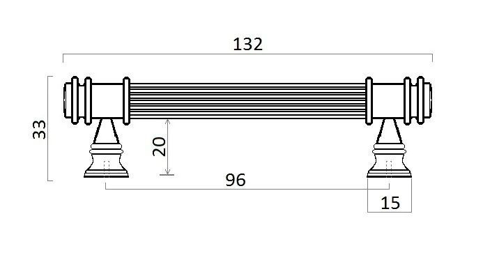 Ручка скоба Fadex mod.890 Rania, м/о 096мм. N52 - черный матовый 43-00509822 фото