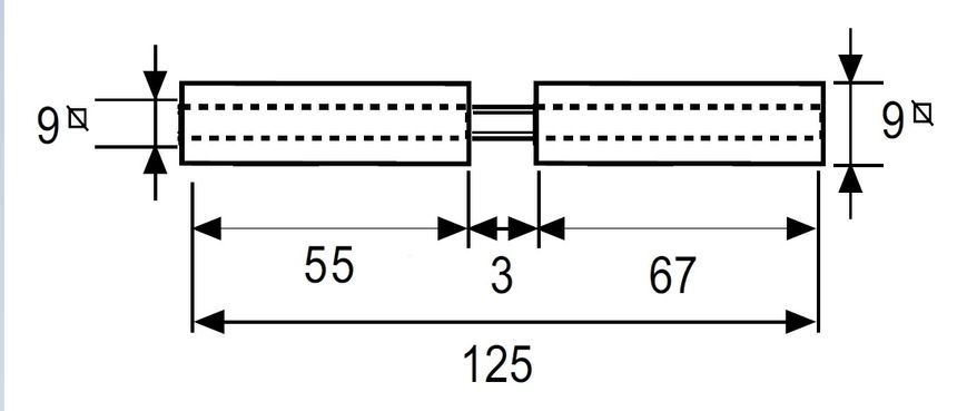 Шток TESA CD9X559X67 (розділений 55 х 67 мм) 9-9 / 9-9 мм 41-00021355 фото