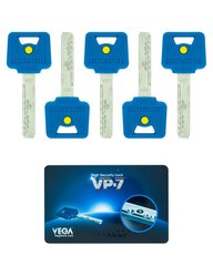 Комплект ключів VEGA VP-7 5KEY+CARD 430039 фото