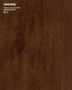 ПВХ-пленка HAOGEN WINSHIELD_1500 орех_натуральный 25L-2 LOTEM(L) NUSSBAUM_R9 PG2 WOODGRAIN_V 0,200мм UVF 49-2274 фото