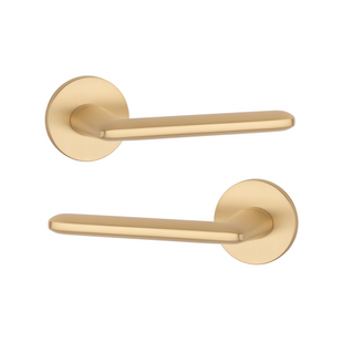 Дверна ручка STILE AVA R 7S ST матова латунь GOLD SATIN (тонка розетка) 49-3395 фото