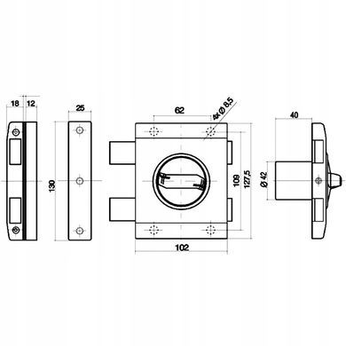 Замок GERDA - TYTAN ZX Plus GT-8(длинный ключ) хром 44-10719 фото