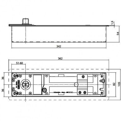 Підлоговий дотягувач Geze TS 550 NV EN3-6 до 120 кг з кришкою (123950 + 125888) 45-409 фото