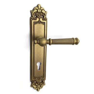 Ручка дверна на планці Fadex Veronica 102/P29(Decor). B02 - бронза матова, PZ 49-3627 фото