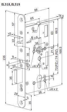 Замок електромеханічний ABLOY EL 518 BS65мм 72мм FP24 SS UNIV DIN_CERTА MOT 12-24V PANIC_FUNCTION 44-7590 фото