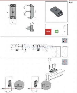 Комплект антипаніки FAPIM Oltre для одностулкових дверей, 3 точки замикання 44-7398 фото