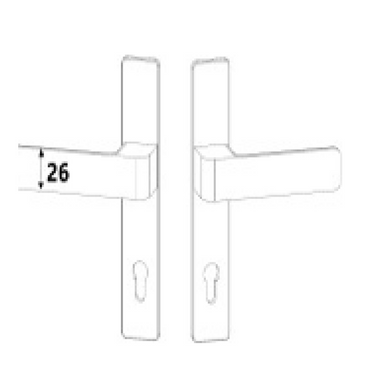 Дверная ручка на планке WALA L=92, H6S26 S5S34 ANODE F40 односторонняя, матовый черный 49-3004 фото