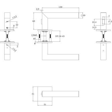 Ручка AKRA Tempo WC Q Lock SS univ, 50&ndash;57 мм нержавеющая сталь 50-1198 фото
