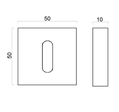 Накладка под ключ буратино Forme Fixa Squared. C02 - хром матовый 44-8443 фото