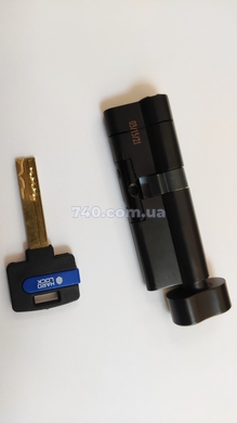 Циліндр HardLock серії К 60 мм (Т30x30) ключ-тумблер чорний 44-8830 фото
