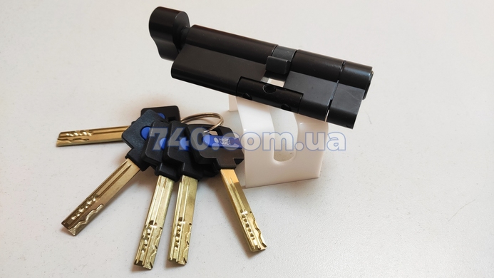 Цилиндр HardLock серии К 60 мм (Т30x30) ключ-тумблер черный 44-8830 фото