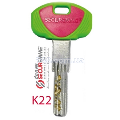 Циліндр Securemme K22 з монтажним ключем 90 (45x45Т) ключ-тумблер 44-5031 фото